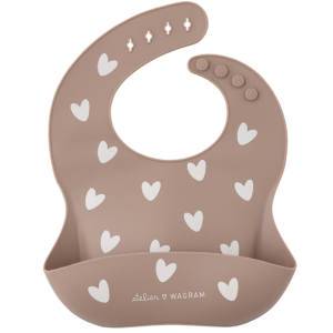 Bavoir silicone coeur mocha.