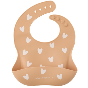 Bavoir silicone coeur nougat.