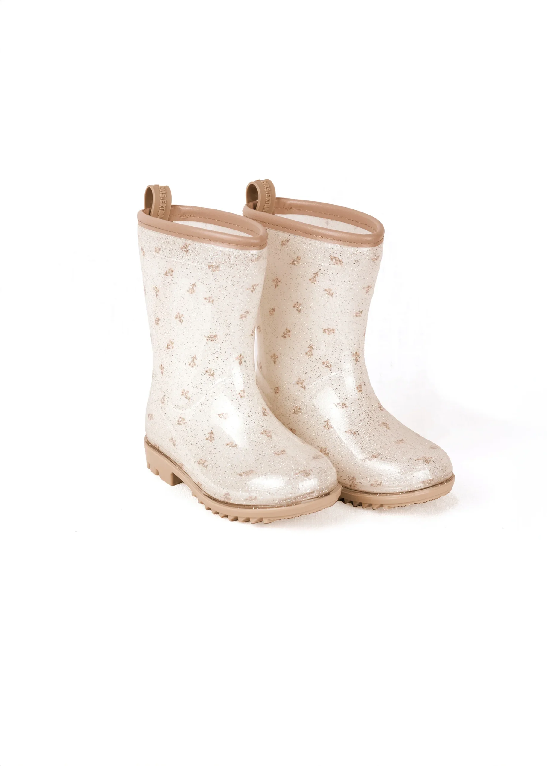 Bottes de pluie – Boutons de fleurs Paillettes. Pointures 23 à 30.