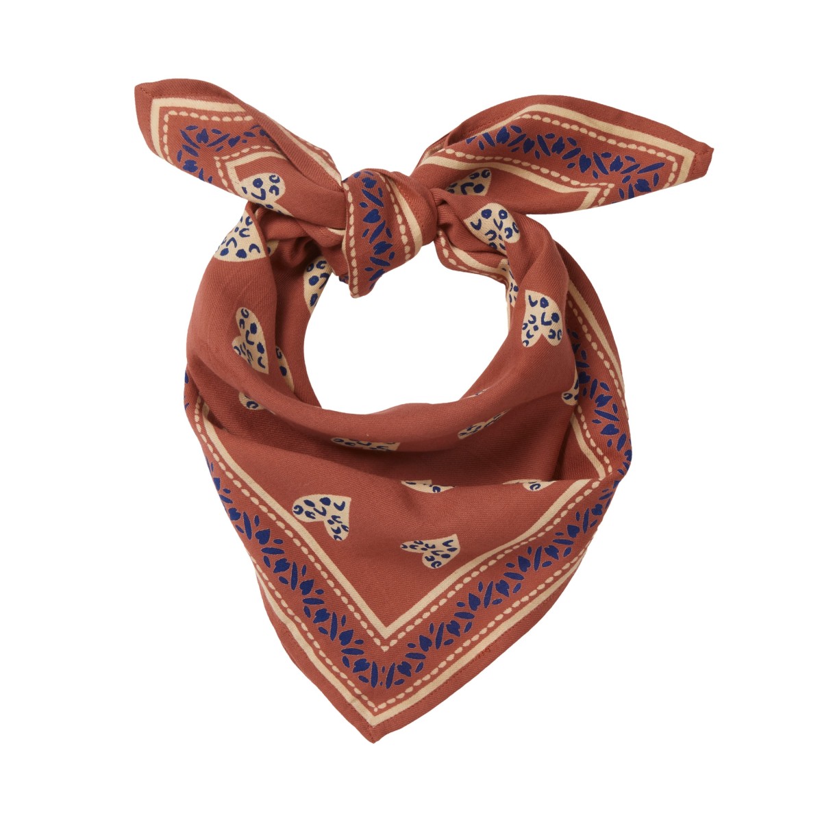 Foulard Indien Enfant – Coeur Sauvage Terracotta.