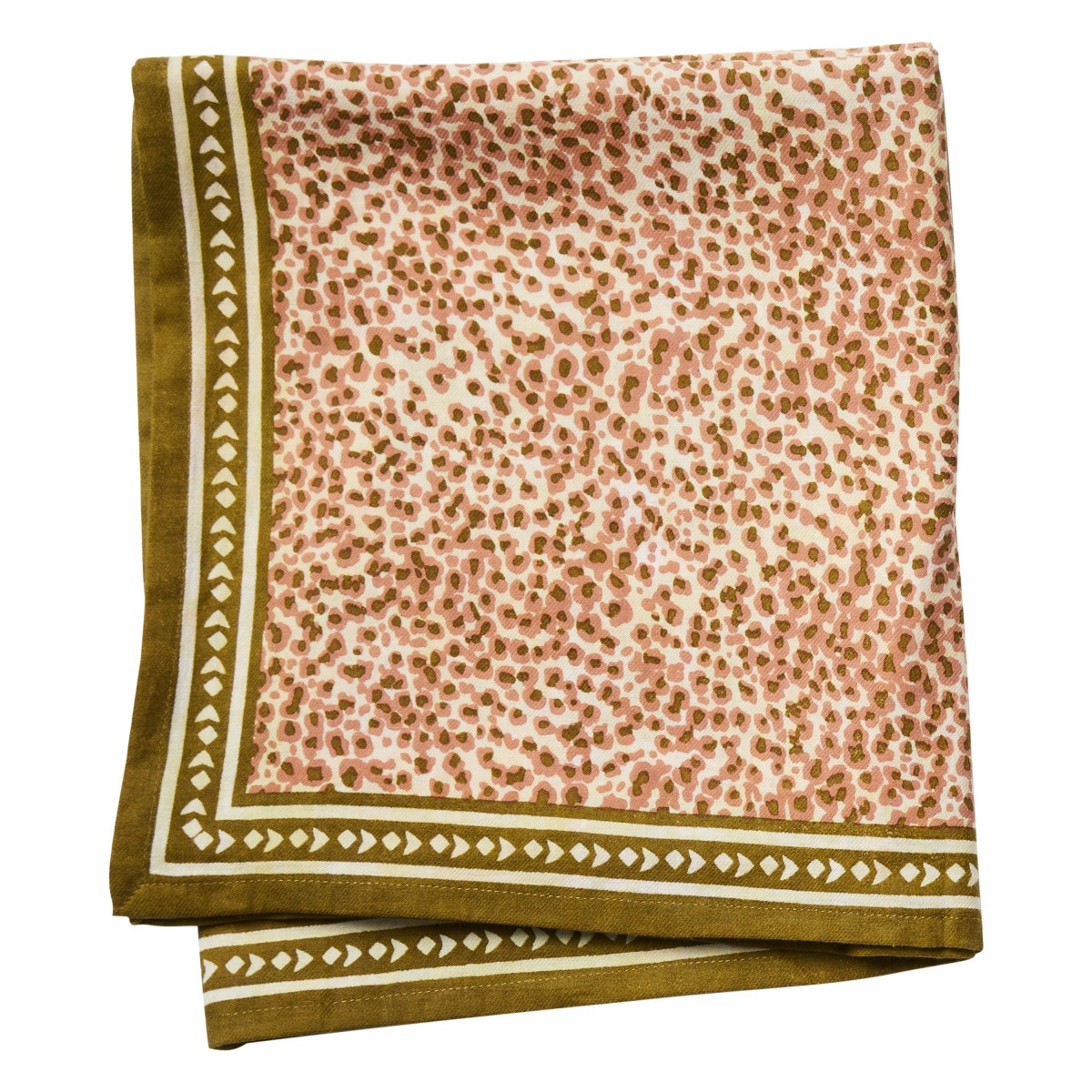 Foulard Indien – Savane Rosée Kaki.