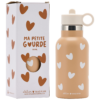 Gourde acier inox, coeur nougat.
