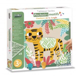 POCHOIRS MOTIFS COULEURS DE LA JUNGLE.