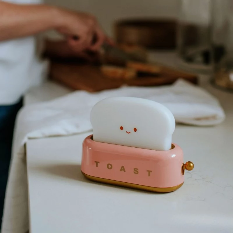 Veilleuse Toaster rose.