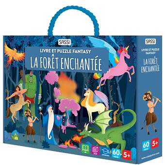 Livre et puzzle fantasy – La forêt enchantée 1 livre + puzzle 60 pieces.