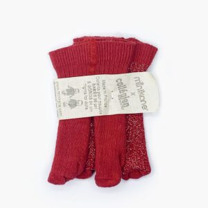 Minikane Lot de 2 collants rouge carmin uni/paillettes.