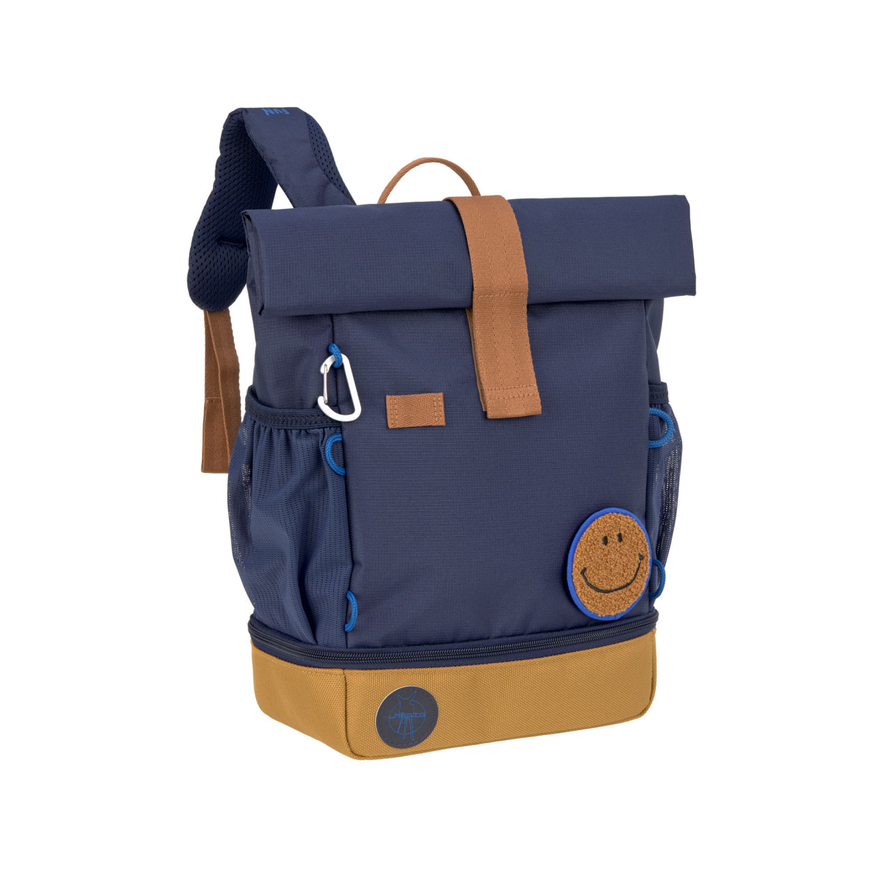 Sac à dos enfant Rolltop – Little Gang, Bleu marine.