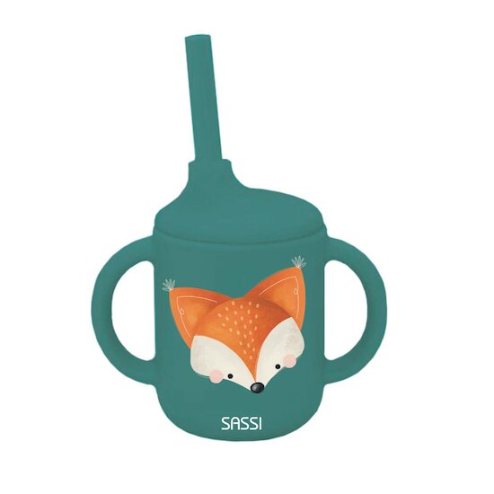 Tasse avec paille silicone Crunchy The Fox.