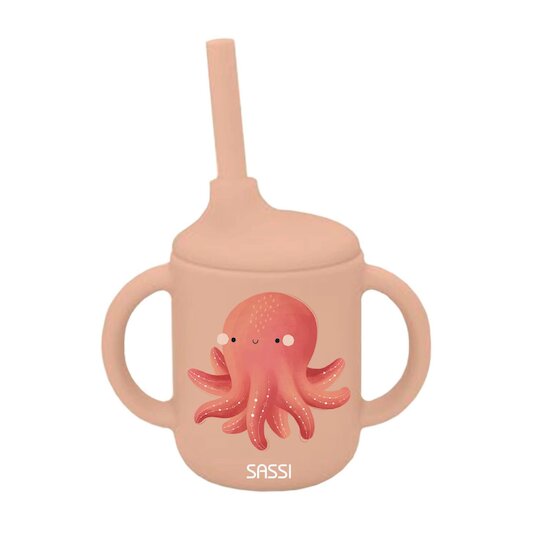 Tasse avec paille silicone Slurpy The Octopus.