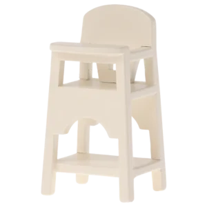 Maileg Chaise haute, Souris – Blanc cassé.