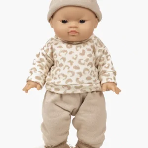 Minikane Ensemble Liam en molleton Féline avec bonnet.