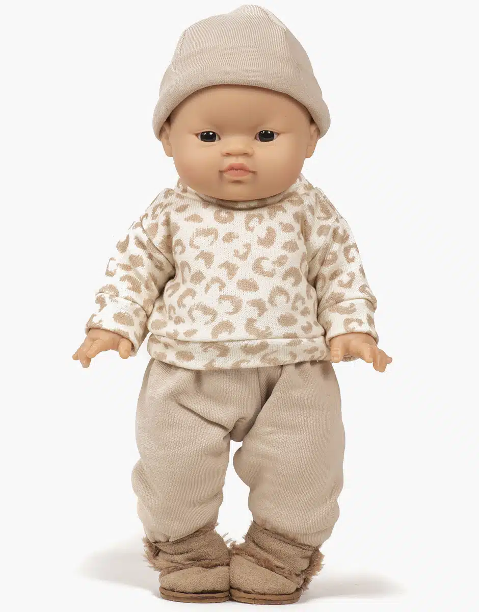 Vêtements Pour Poupée De 17 Cm - Ensemble Pull Et Bonnet Blanc En Acrylique Doux - Poupée Non Incluse