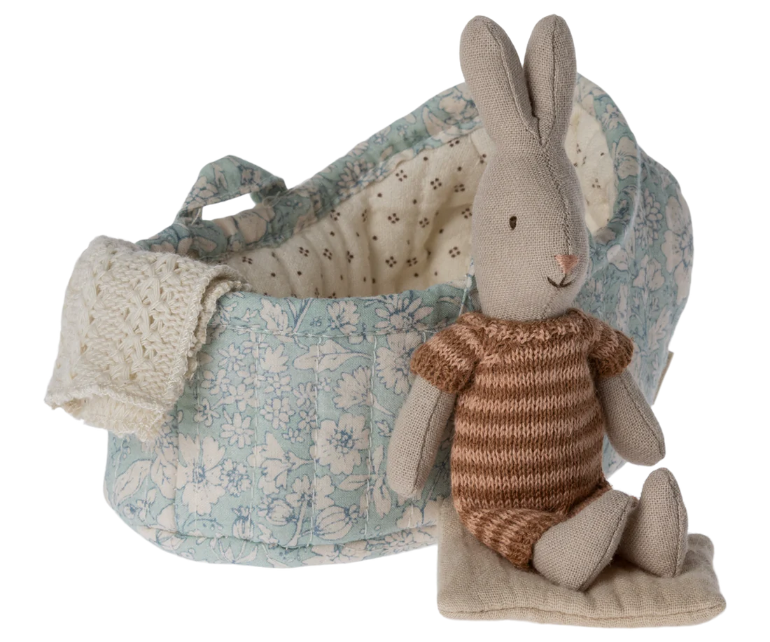 Maileg Lapin en couffin, Micro – Marron