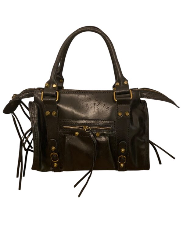 Sac Eva en cuir noir.