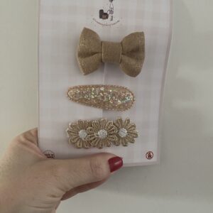 Lot de 3 barrettes « nuances beiges ».