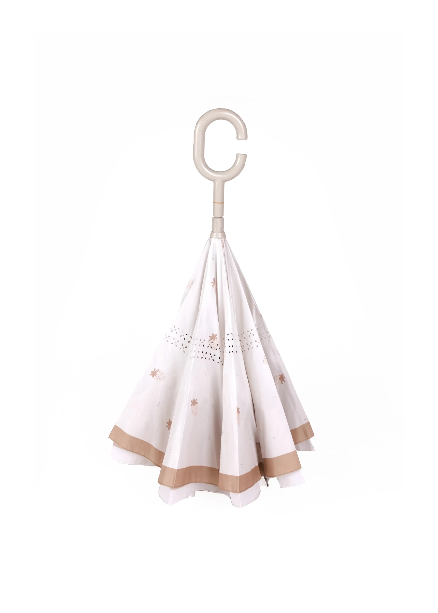 Parapluie Enfant Motif Fraises - Taille 88.9cm, Pointes Arrondies, Bande Réfléchissante, Protection UV50+ - Pour 4 à 8 Ans