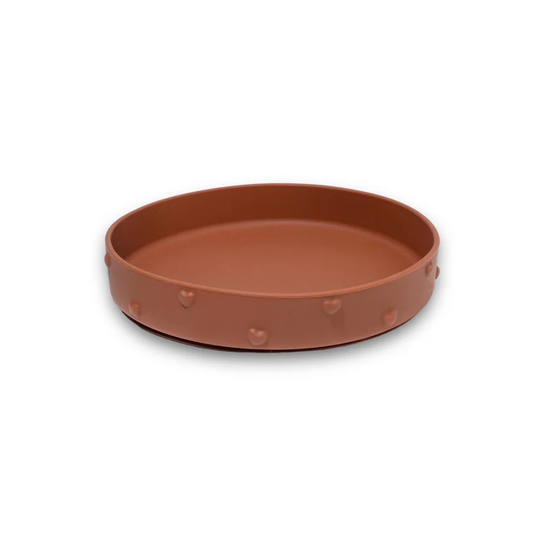 Assiette en silicone avec ventouse Ina (Terracotta).