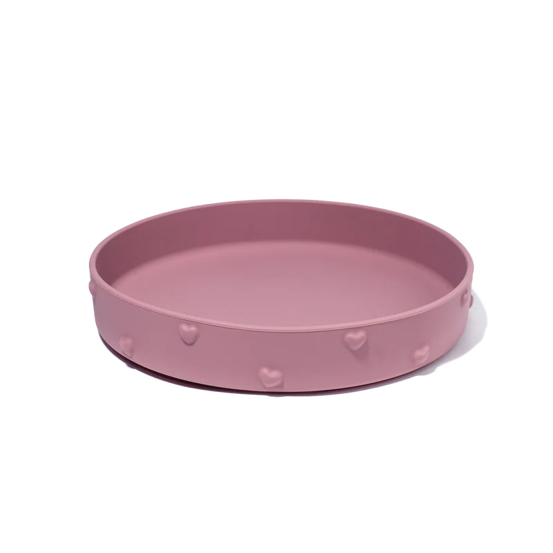 Assiette en silicone avec ventouse Ina (Vieux rose).