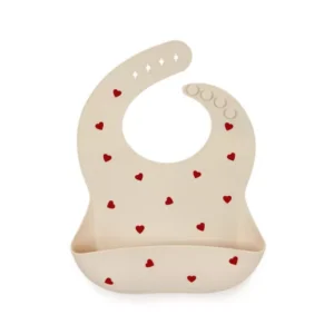 Bavoir en silicone Love – Ivoire.