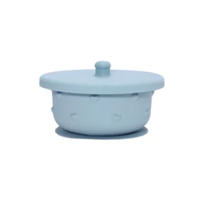 Bol en silicone avec couvercle Bleu Layette.