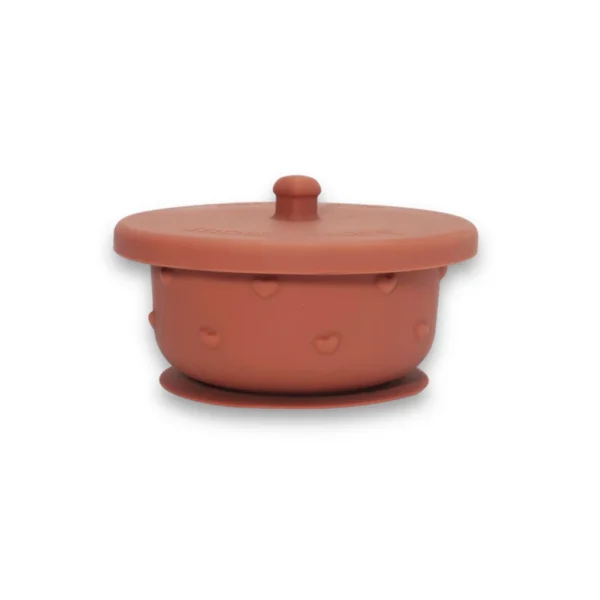 Bol en silicone avec couvercle Terracotta.