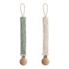 Attache tétine Lin Olive / Shifting Sand. (duo).
