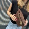 Sac Banane Cuir véritable / Daim Marron. - Image 3