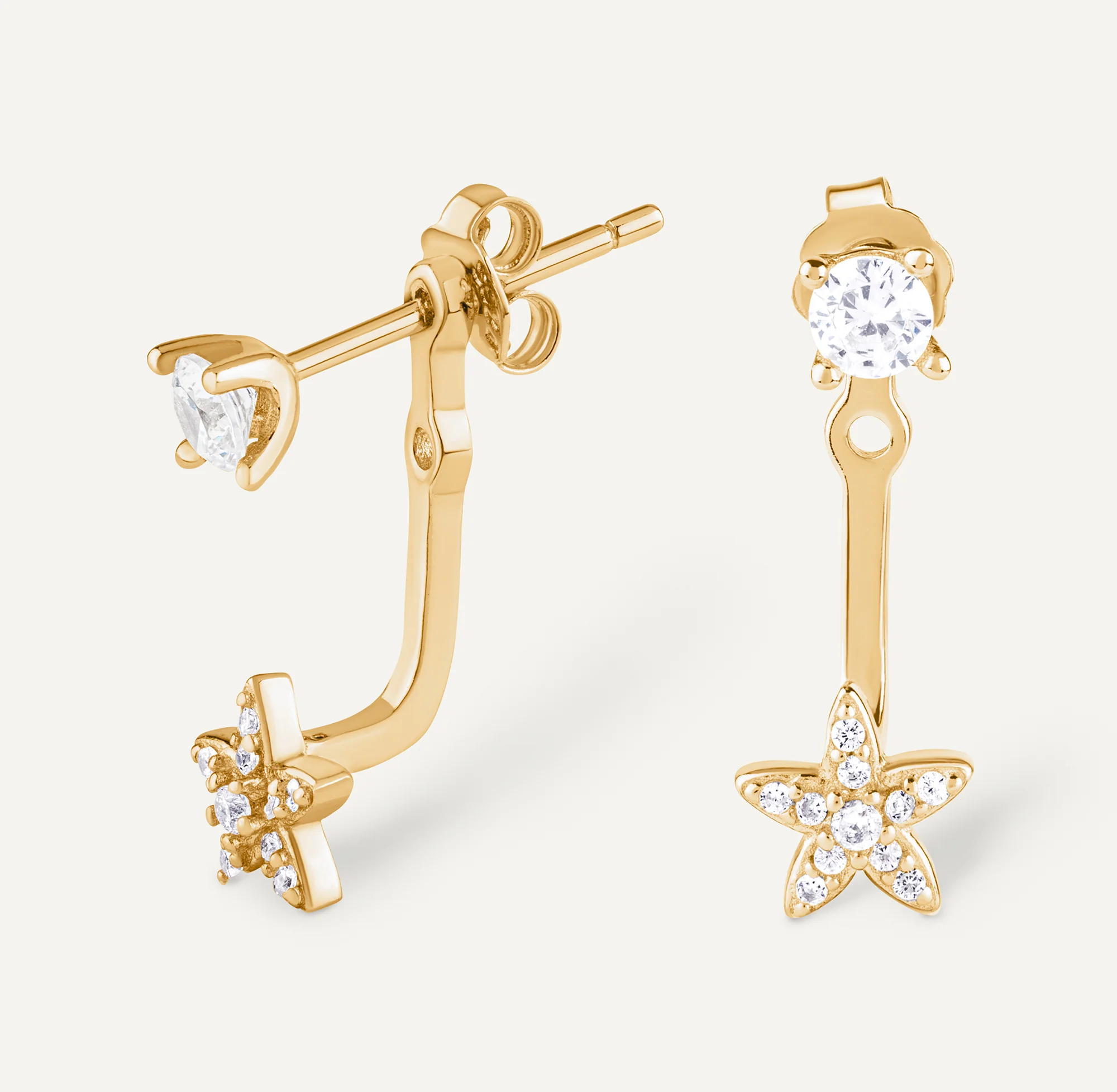 BOUCLE D'OREILLE 2 en 1 fleur. - Image 3