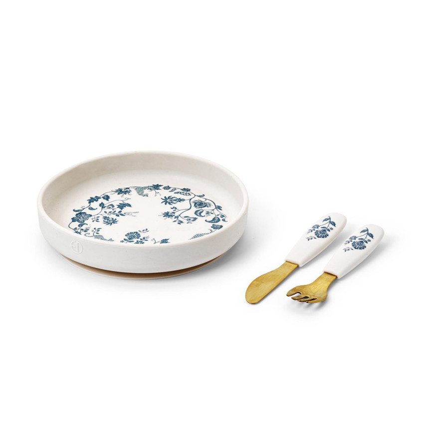 Ensemble assiette et couverts en silicone –  Garden Leo Toile.