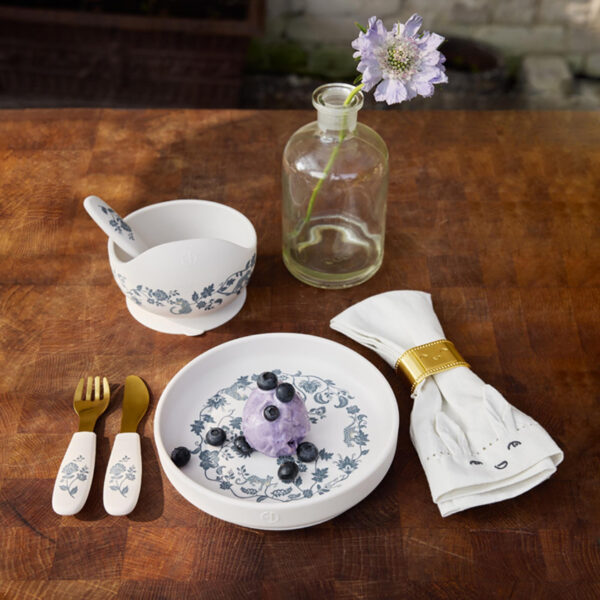 Ensemble assiette et couverts en silicone –  Garden Leo Toile. - Image 2