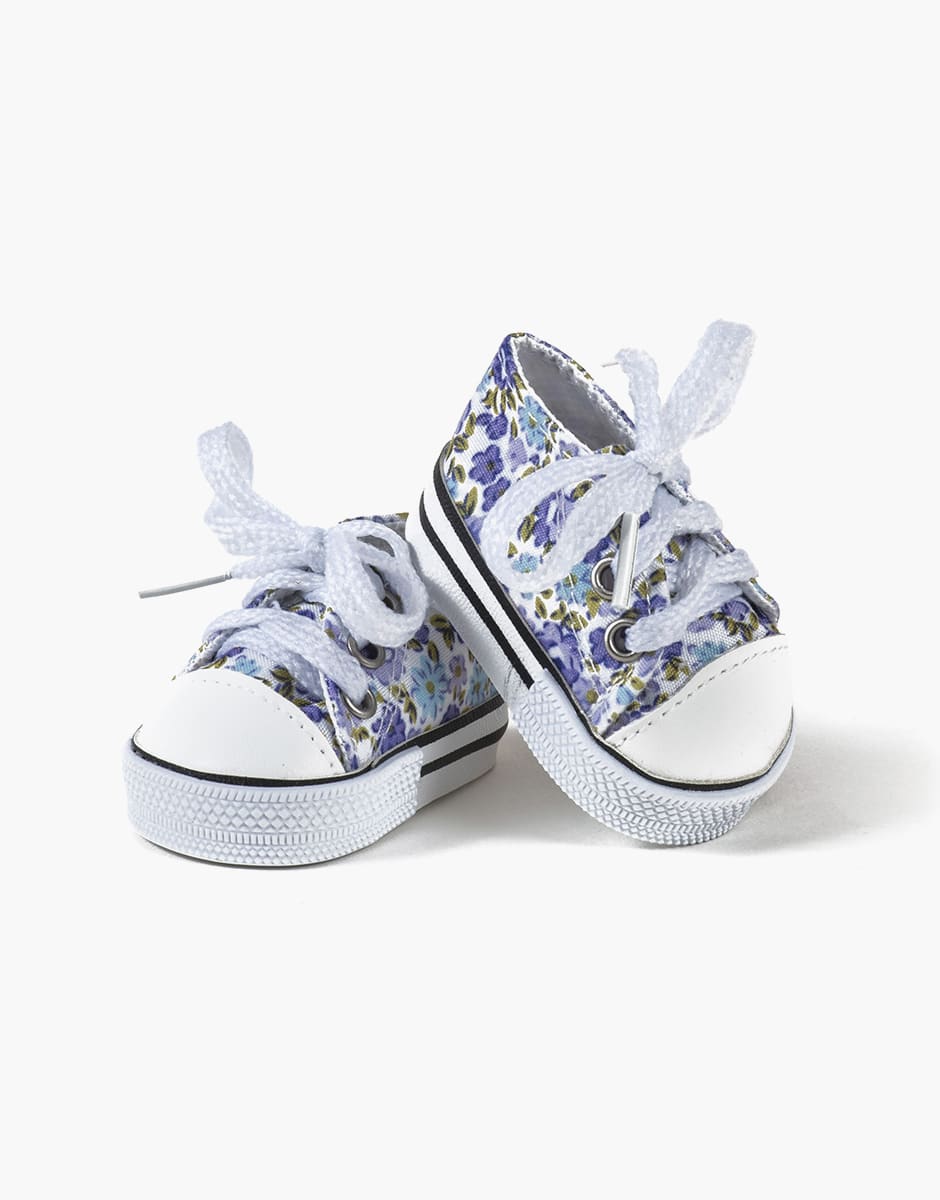 Minikane Baskets Komvers petites fleurs lilas.