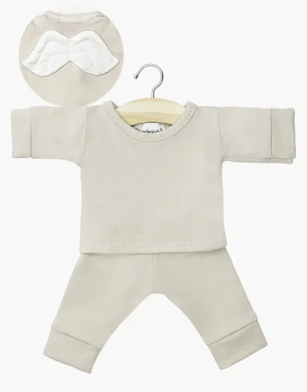 Minikane Pyjama Morgan « Little Angel » en jersey lin pour poupée 34-37cm.