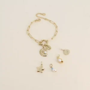 Cartelette SUMMER VIBES Bracelet et 6 pendentifs (coquillage et cauri).