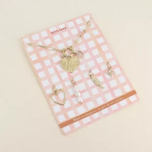 Cartelette WITH LOVE Bracelet et 6 pendentifs (coeurs).