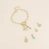 Cartelette WITH LOVE Bracelet et 6 pendentifs (étoile et pierres naturelles).