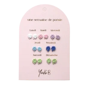Ensemble de 7 paires de boucles d’oreilles en céramique – Une semaine de poésie Chance.