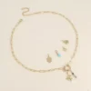 Cartelette WITH LOVE Collier et 6 pendentifs (étoile et pierres naturelles).