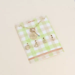 Cartelette WITH LOVE Collier et 6 pendentifs (médaillon éclipse, lune et soleil et pierres naturelles).