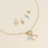 Cartelette CARPEDIEM Collier et 6 pendentifs (soleil oeil en émail et corne). - Image 3