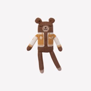 Doudou ourson baseball ocre | Main Sauvage.