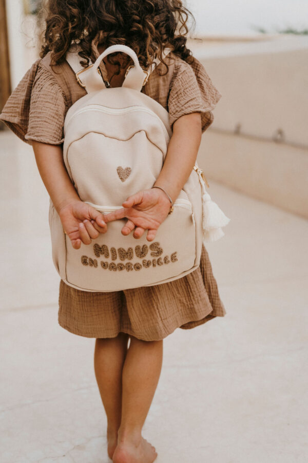 Sac à dos  » Minus en vadrouille  » beige – Zakuw. - Image 3