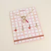 Cartelette WITH LOVE Collier et 6 pendentifs (coeur strié et pierres naturelles).