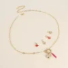 Cartelette WITH LOVE Collier et 6 pendentifs (coeur strié et pierres naturelles). - Image 2