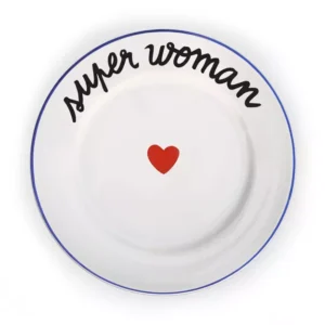 Assiette LA FAMILLE S&rsquo;ÉCLATE – Super Woman.