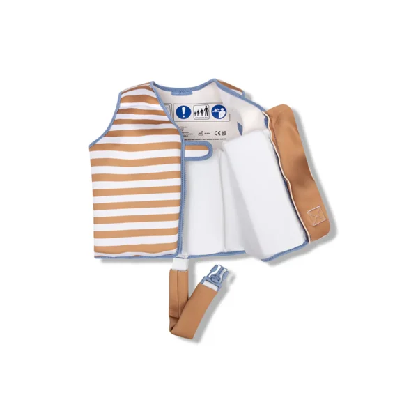Gilet de sauvetage rayé marron/blanc 3-6 ans. - Image 2
