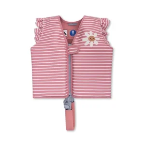 Gilet de sauvetage rayé rouge/blanc 2-3 ans.