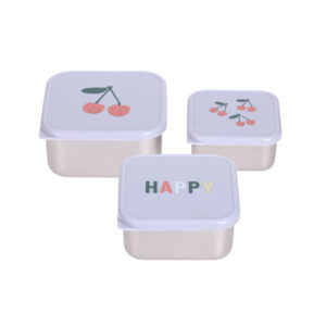 Boîtes à goûter gigognes (inox) – Happy Fruits, Cerise.