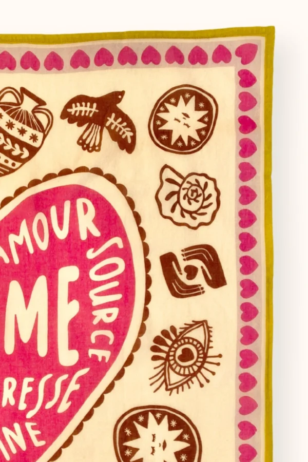 Apaches Collections – Small Foulard Mamavida Mummy Fuchsia. - Image 4