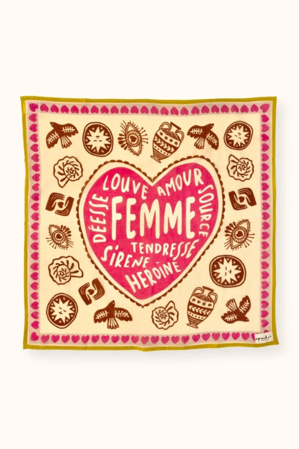 Apaches Collections – Small Foulard Mamavida Mummy Fuchsia. - Image 5