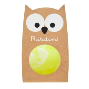 Ratatam Balle rebondissante marbrée hibou 57 mm – Jaune.